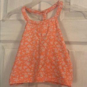 tank top,crop top in a orange & white floral print